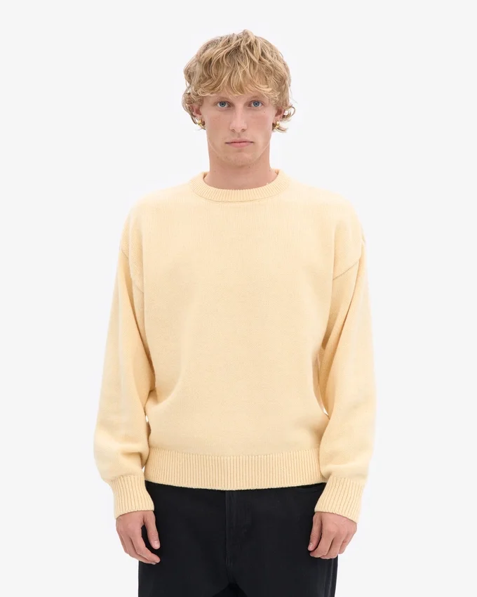 Pull oversize en laine mérinos - Jaune pâle