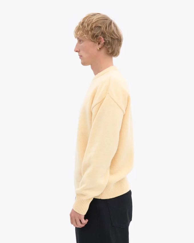 Pull oversize en laine mérinos - Jaune pâle