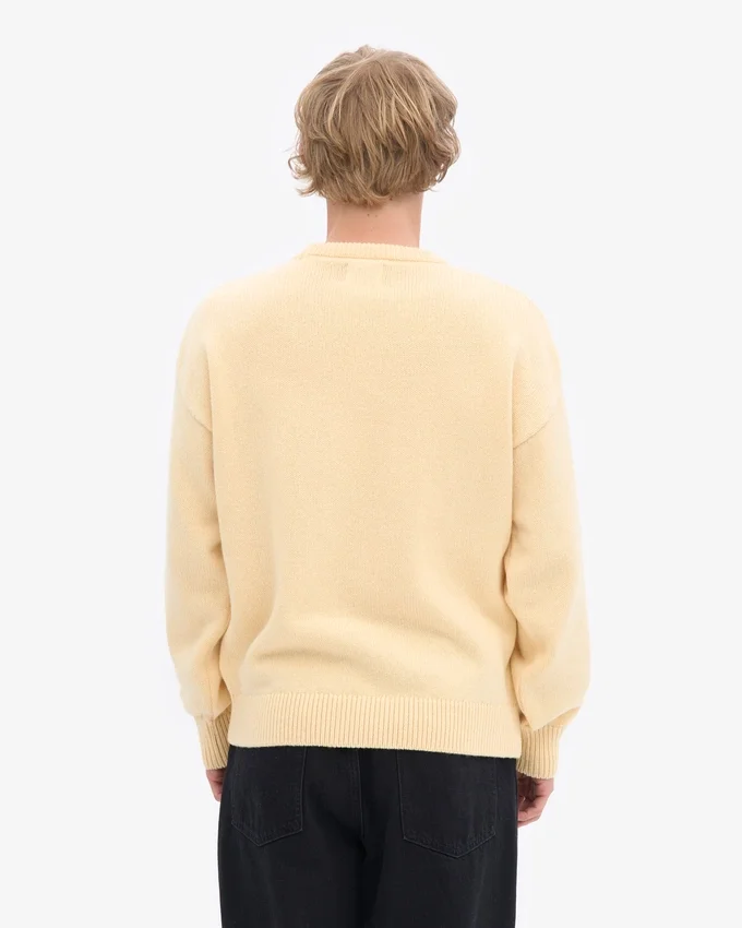 Pull oversize en laine mérinos - Jaune pâle