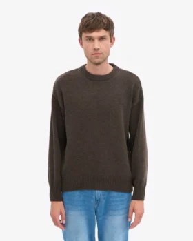Pull oversize en laine mérinos – Marron café