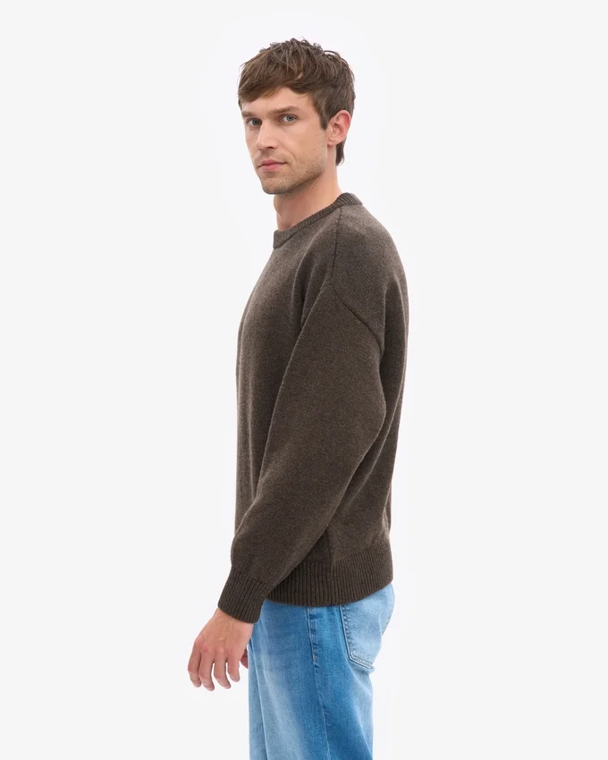 Pull oversize en laine mérinos - Marron café