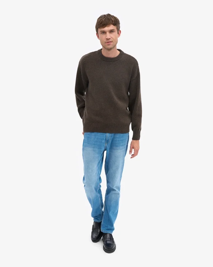 Pull oversize en laine mérinos - Marron café