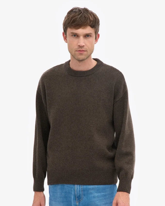 Pull oversize en laine mérinos - Marron café