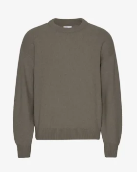Pull oversize en laine mérinos - Olive poussiéreux