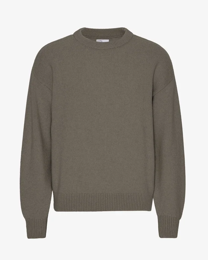 Pull oversize en laine mérinos - Olive poussiéreux
