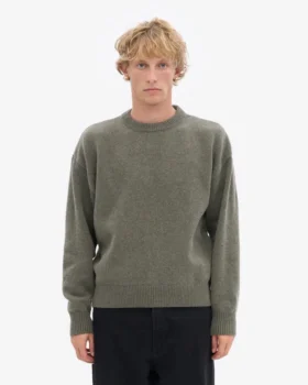Pull oversize en laine mérinos – Olive poussiéreux