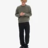 Pull oversize en laine mérinos - Olive poussiéreux