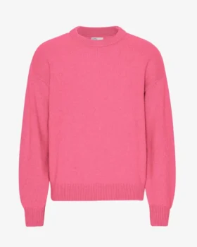Pull oversize en laine mérinos - Rose bubble-gum