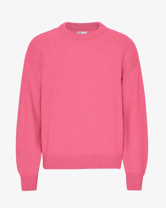 Pull oversize en laine mérinos - Rose bubble-gum