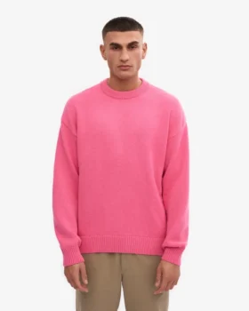 Pull oversize en laine mérinos – Rose bubble-gum