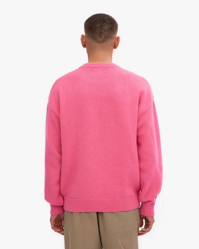 Pull oversize en laine mérinos - Rose bubble-gum