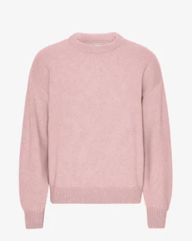 Pull oversize en laine mérinos - Rose délavé