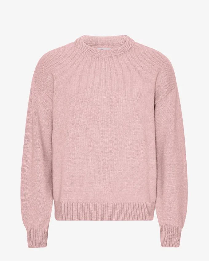 Pull oversize en laine mérinos - Rose délavé