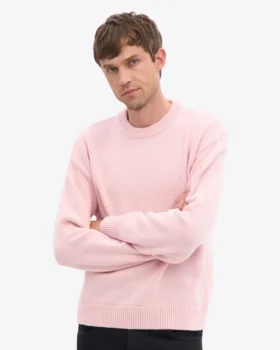 Pull oversize en laine mérinos – Rose délavé