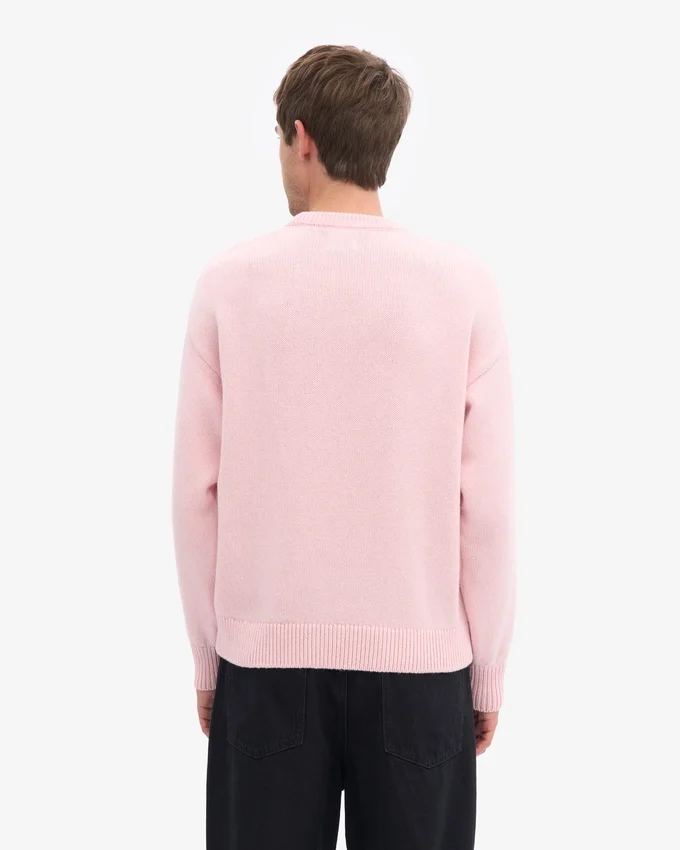 Pull oversize en laine mérinos - Rose délavé