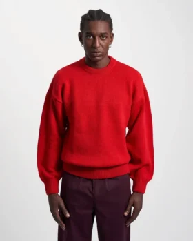 Pull oversize en laine mérinos – Rouge écarlate