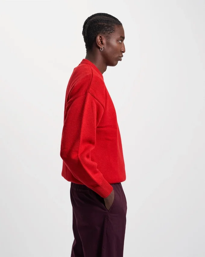Pull oversize en laine mérinos - Rouge écarlate