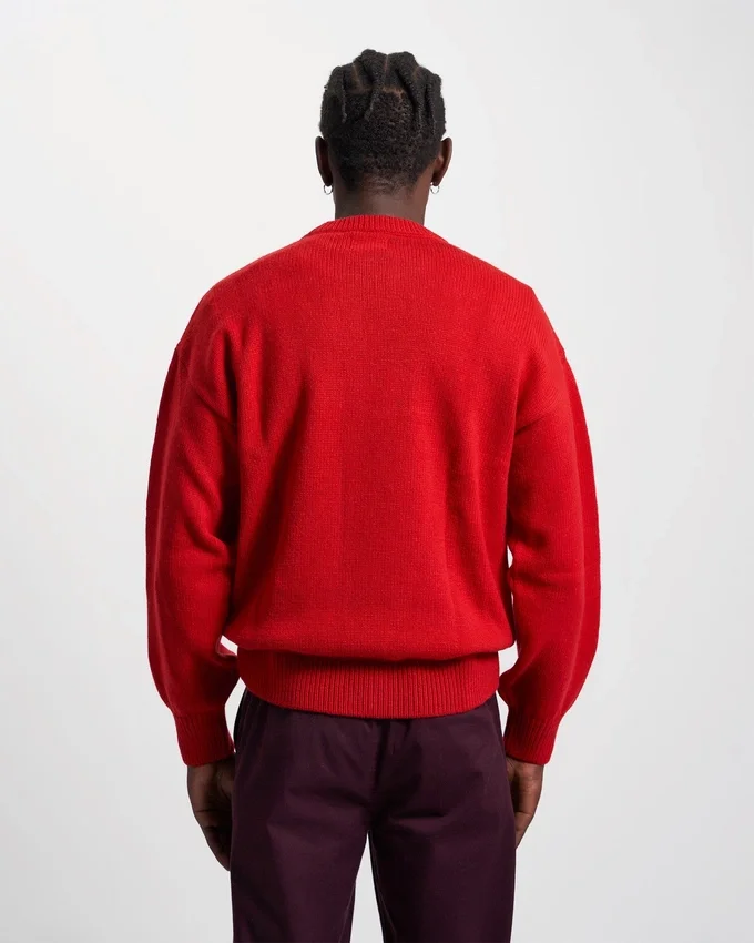 Pull oversize en laine mérinos - Rouge écarlate