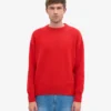 Pull oversize en laine mérinos - Rouge mandarine