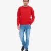 Pull oversize en laine mérinos - Rouge mandarine