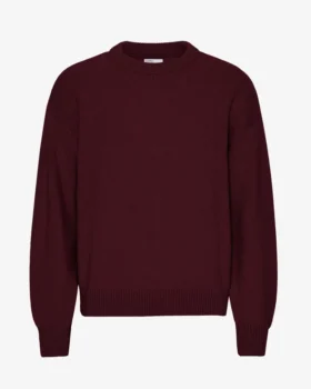 Pull oversize en laine mérinos - Rouge sang de bœuf