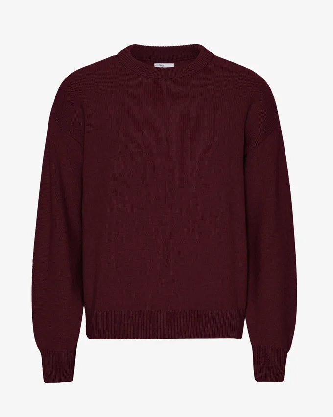 Pull oversize en laine mérinos - Rouge sang de bœuf