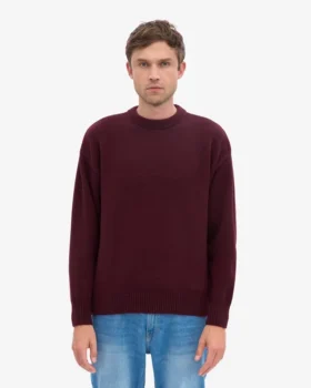 Pull oversize en laine mérinos – Rouge sang de bœuf