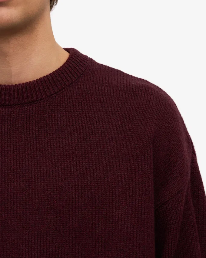 Pull oversize en laine mérinos - Rouge sang de bœuf
