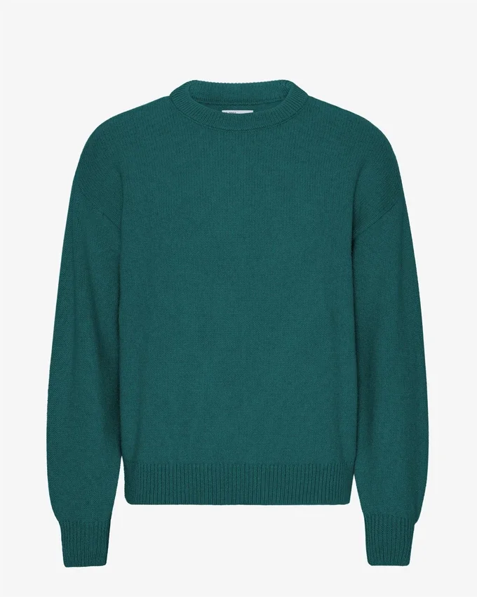 Pull oversize en laine mérinos - Vert océan