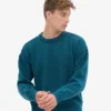 Pull oversize en laine mérinos - Vert océan