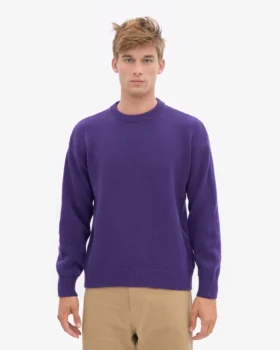 Pull oversize en laine mérinos – Violet ultra