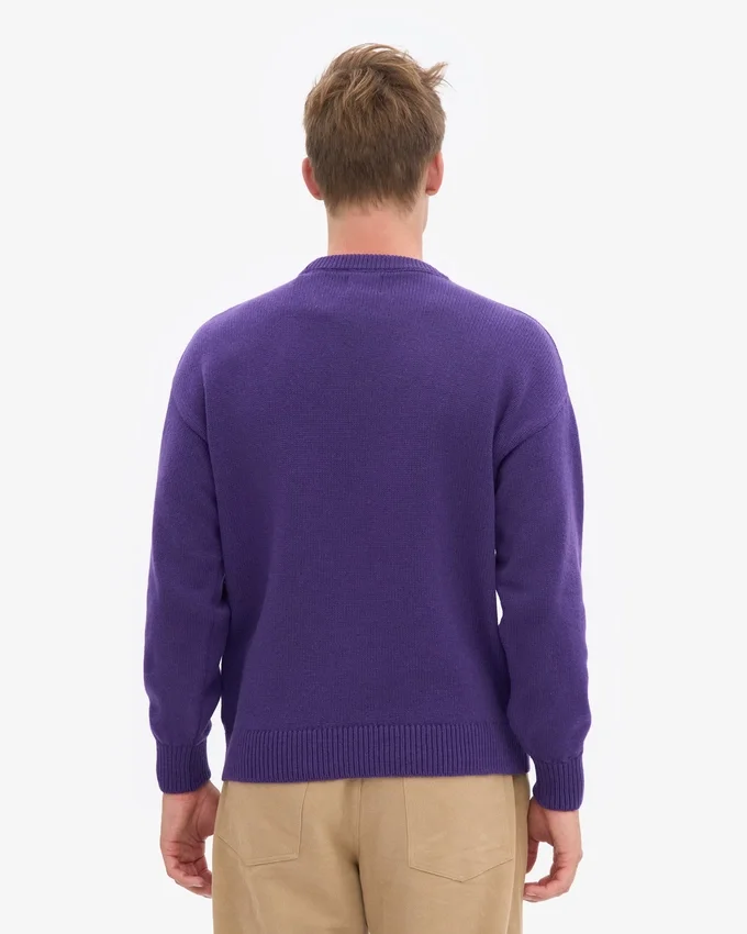 Pull oversize en laine mérinos - Violet ultra