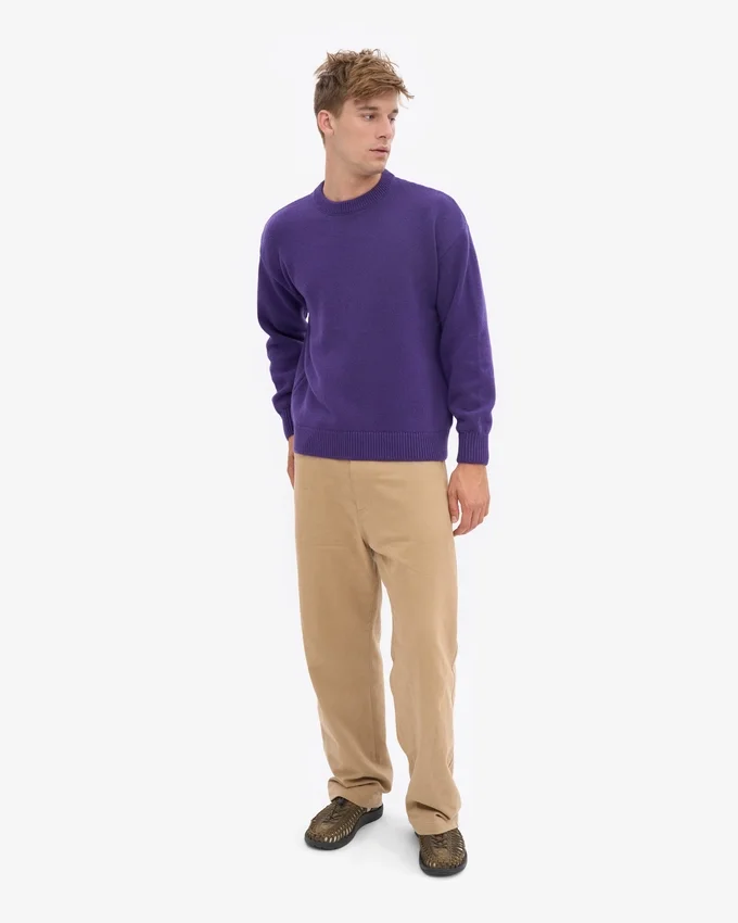 Pull oversize en laine mérinos - Violet ultra