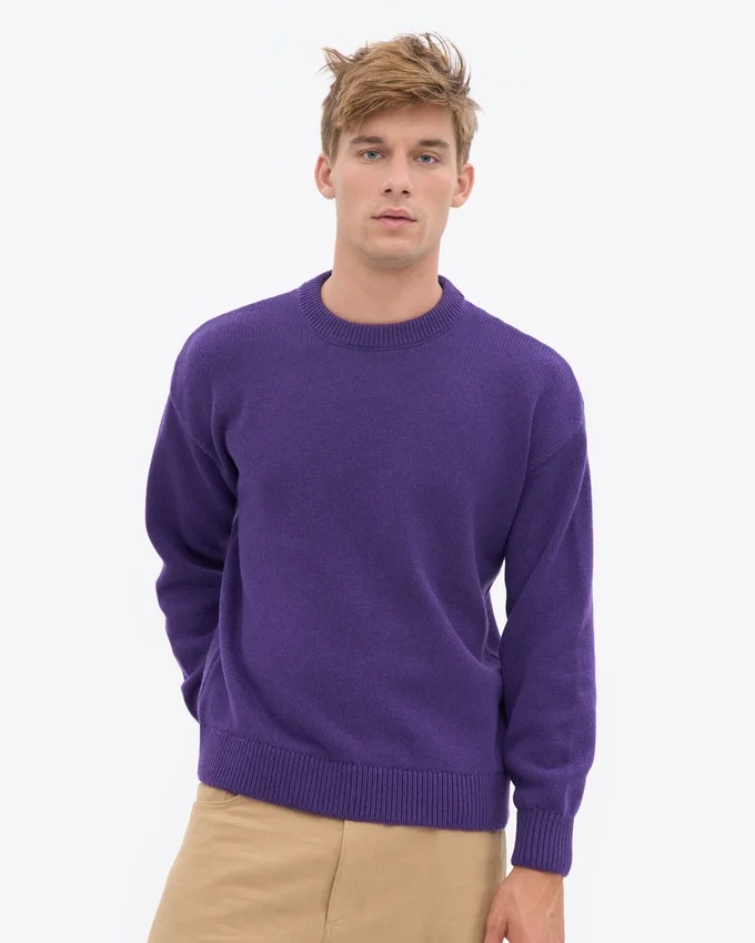 Pull oversize en laine mérinos - Violet ultra