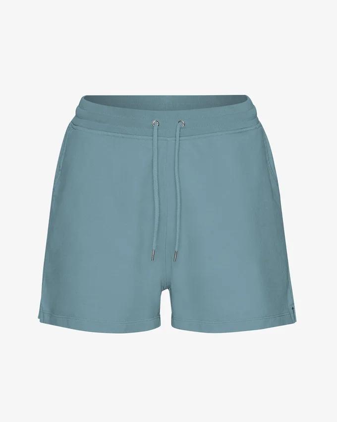 Short de survêtement bio pour femme - Bleu pierre