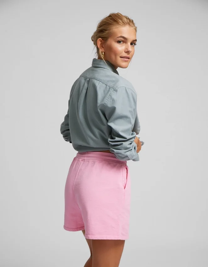 Short de survêtement bio pour femme - Rouge mandarine