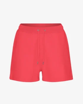 Short de survêtement bio pour femme - Rouge mandarine