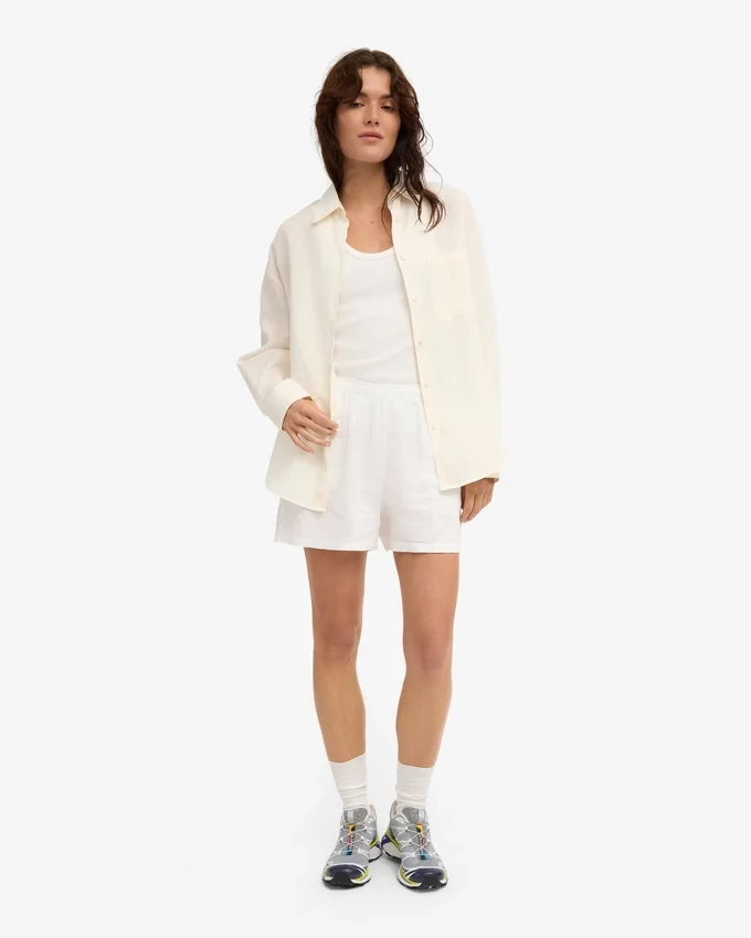 Shorts en lin - Blanc optique
