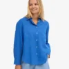 Shorts en lin - Bleu bord de mer