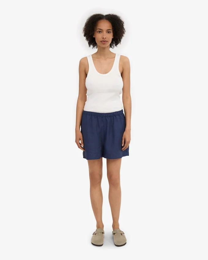 Shorts en lin - bleu marine