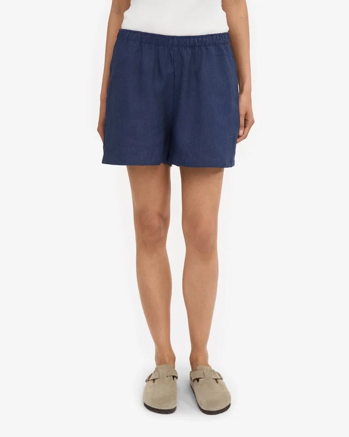 Shorts en lin - bleu marine
