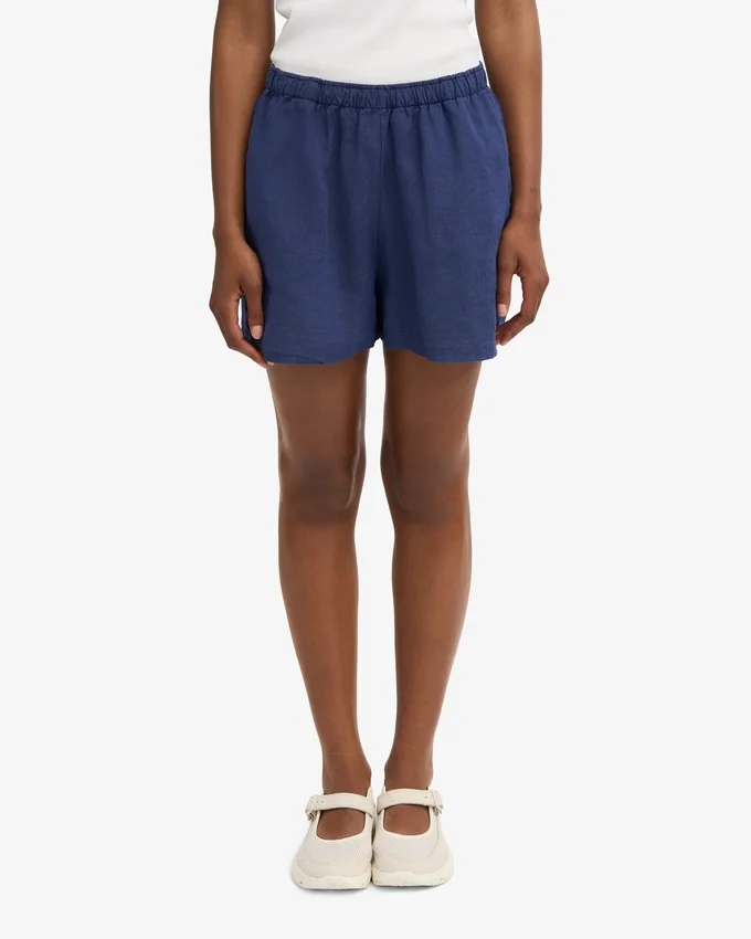 Shorts en lin - Bleu marine