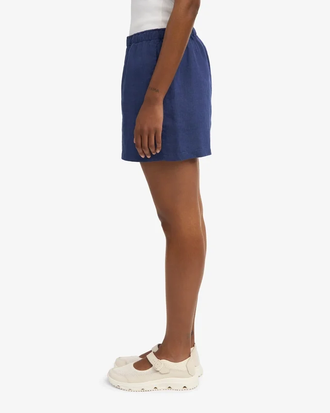 Shorts en lin - Bleu marine