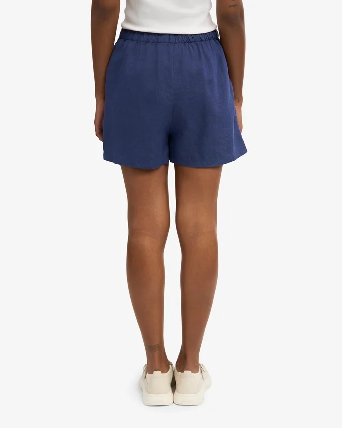 Shorts en lin - Bleu marine