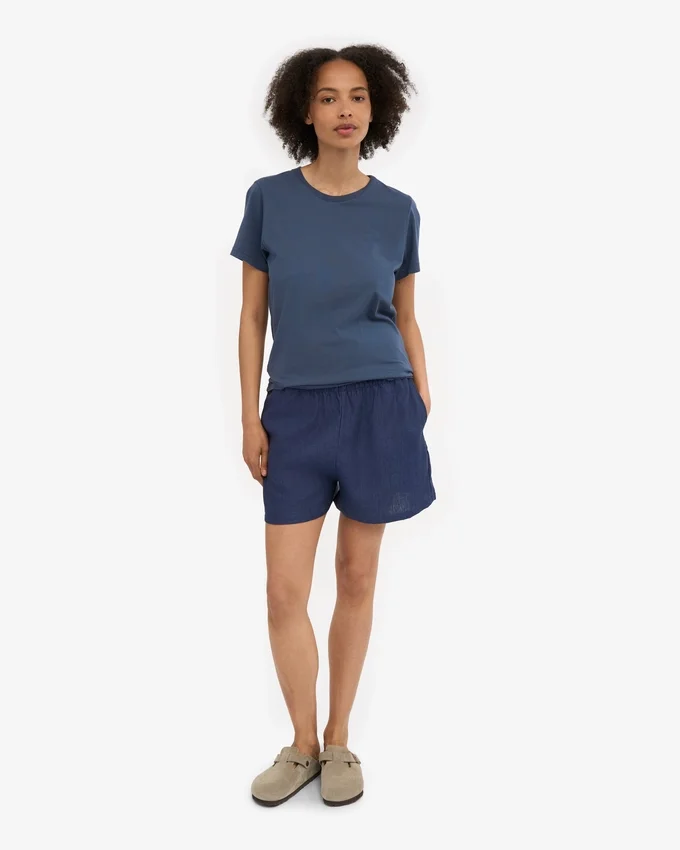 Shorts en lin - bleu marine