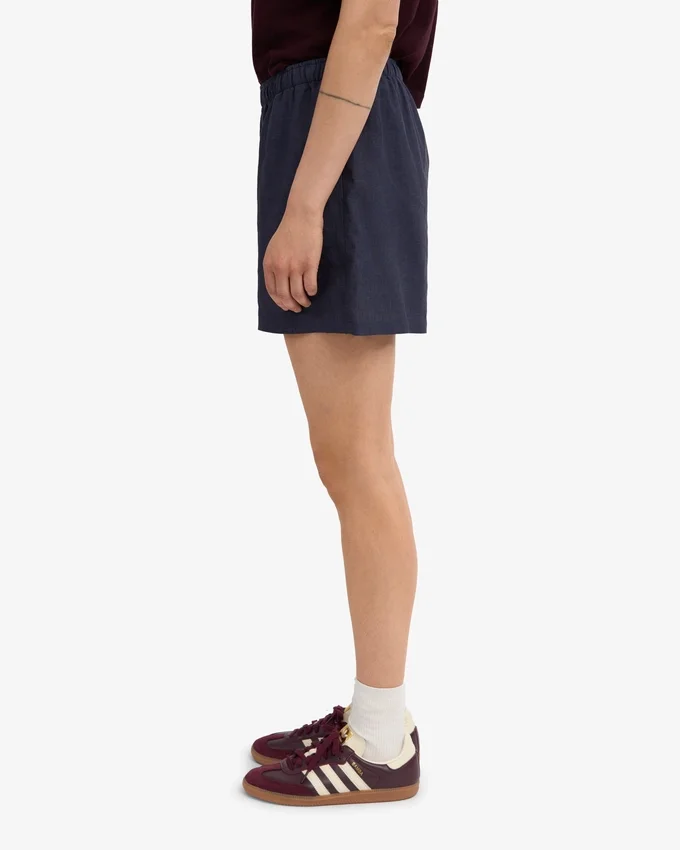 Shorts en lin - Bleu pétrole