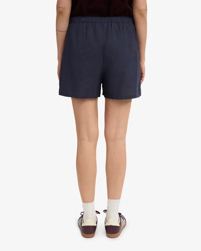 Shorts en lin - Bleu pétrole
