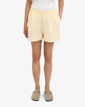 Shorts en lin – Jaune pâle