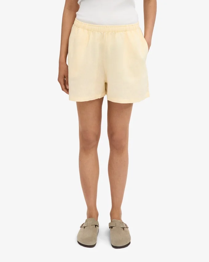 Shorts en lin - Jaune pâle