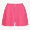 Shorts en lin - Rose bubble-gum